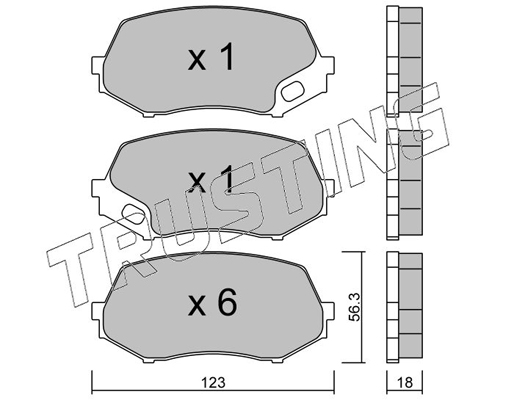 TRUSTING 891.0 Fékbetét készlet, tárcsafék