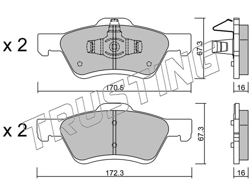 TRUSTING 923.0 Fékbetét készlet, tárcsafék