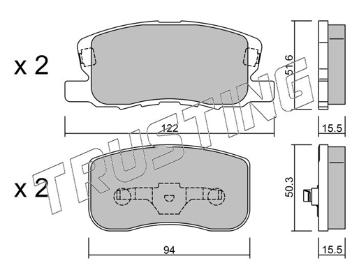 TRUSTING 956.0 Fékbetét készlet, tárcsafék