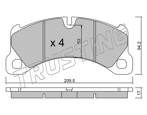 TRUSTING 972.0 Fékbetét készlet, tárcsafék