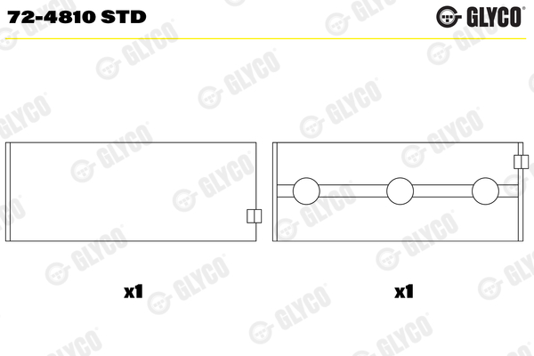 GLYCO 130677 72-4810 STD - Főtengelycsapágy motorhoz