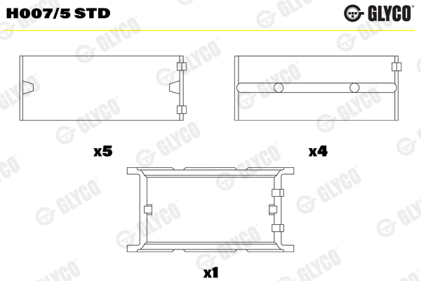 GLYCO H007/5 STD főtengelycsapágy