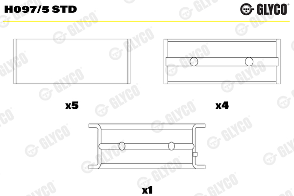 GLYCO GLYH097/5 STD főtengelycsapágy