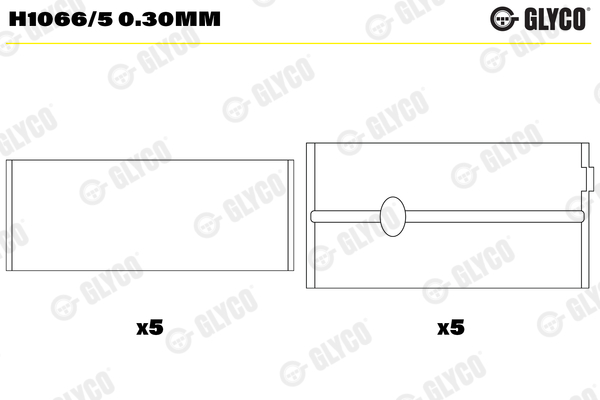 GLYCO H1066/5 0.30MM Főtengelycsapágy motorhoz