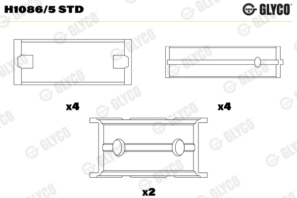 GLYCO GLYH1086/5 STD főtengelycsapágy