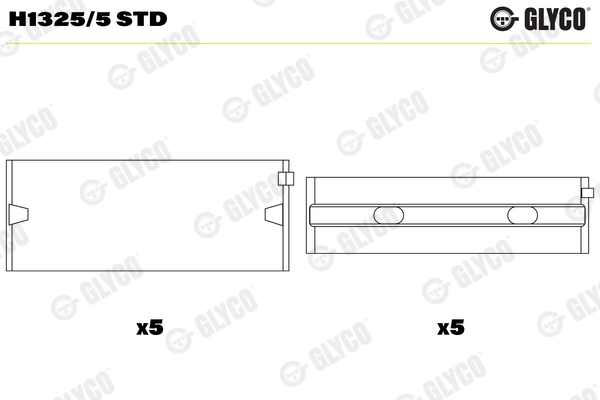 GLYCO 128896 H1325/5 STD - Főtengelycsapágy motorhoz