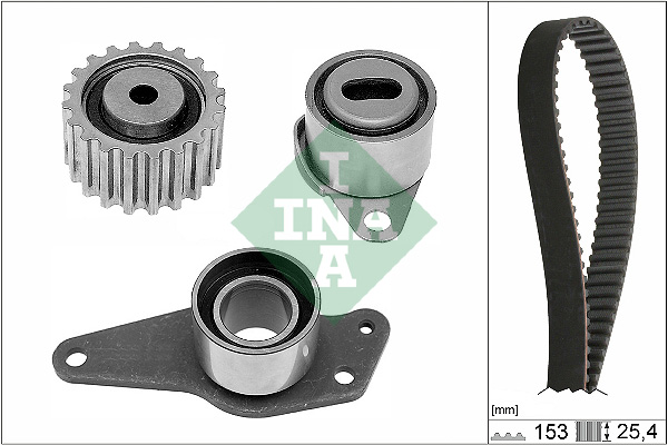 INA 530018310 Vezérlés készlet, fogasszíj szett, (szíj+görgők)