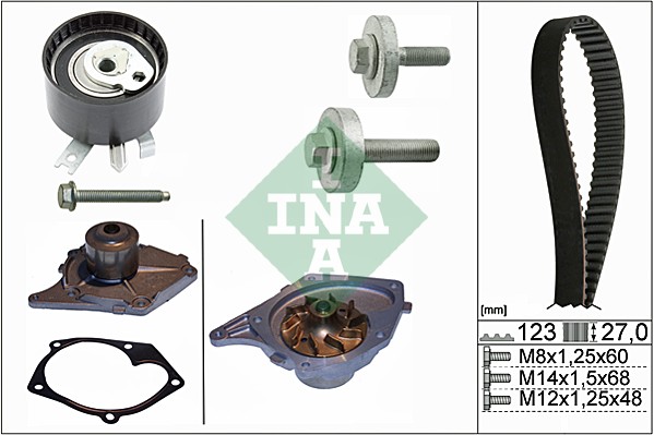 INA INA530019730 Vízpumpa + fogasszíj készlet
