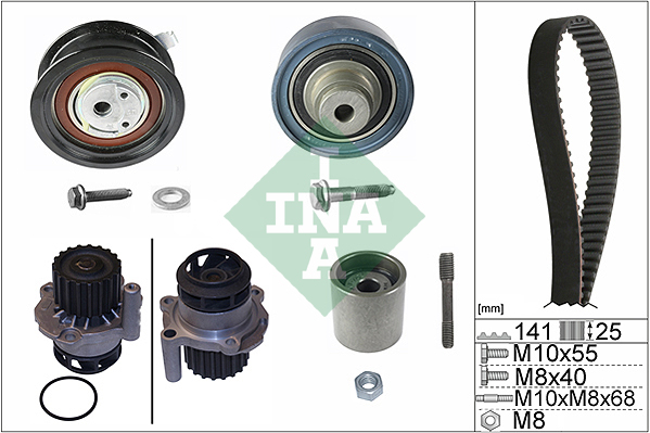 INA INA530036130 Vízpumpa + fogasszíj készlet