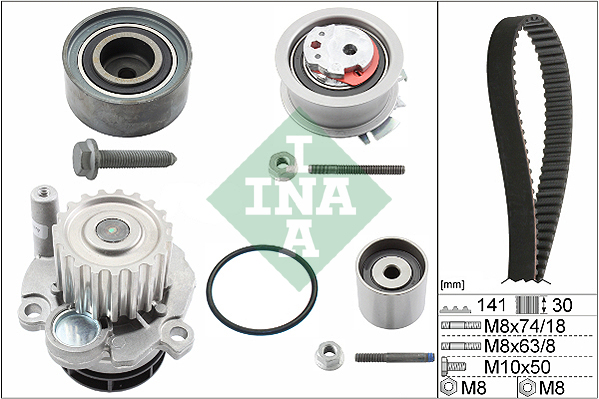 INA INA530040530 Vízpumpa + fogasszíj készlet