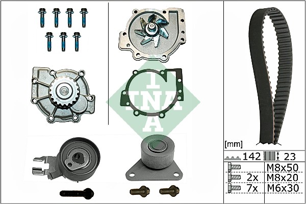 INA 911 221 530 0467 30 - Vezérlés készlet, fogasszíj szett (szíj+görgők+vízpumpa)