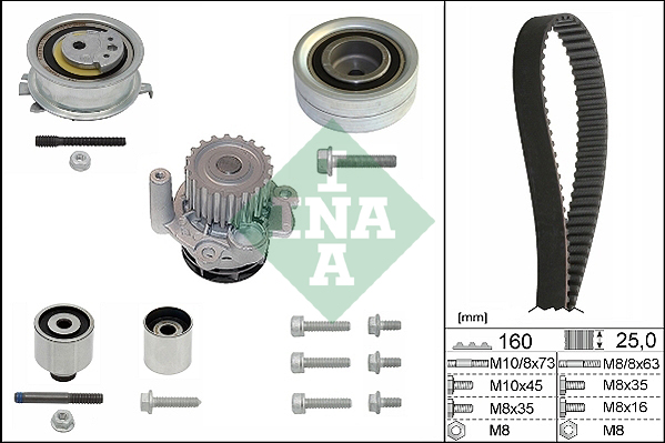 INA INA530055032 Vízpumpa + fogasszíj készlet