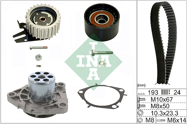 INA 368 220 530 0561 30 - Vezérlés készlet, fogasszíj szett (szíj+görgők+vízpumpa)