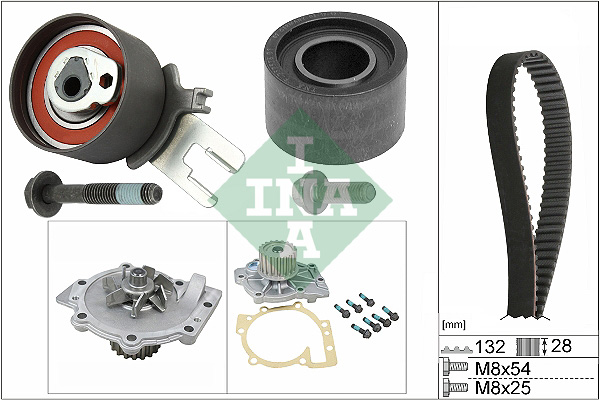 INA 1001958228 530 0582 30 - Vízpumpa + fogasszíj készlet