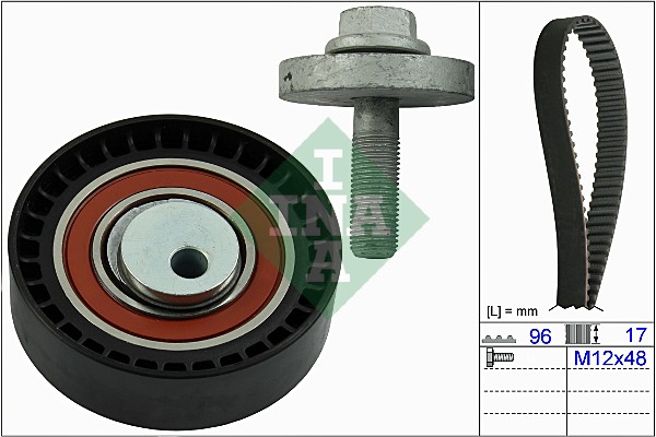 INA 530060410 Vezérlés készlet, fogasszíj szett, (szíj+görgők)