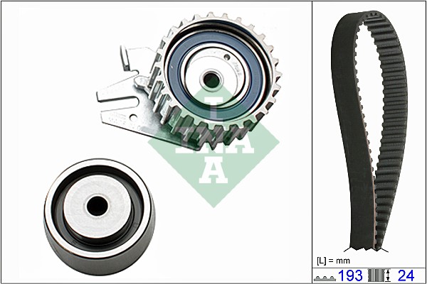 INA 530062110 Vezérlés készlet, fogasszíj szett, (szíj+görgők)