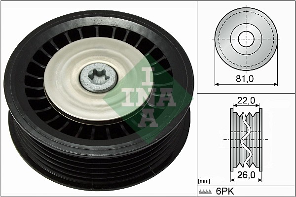 INA  532 0678 10 - Vezetőgörgő hosszbordásszíjhoz