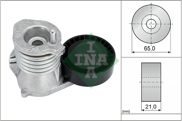 INA 534 0029 10 Feszítőgörgő, feszítőkar, feszítőelem hosszbordásszíjhoz