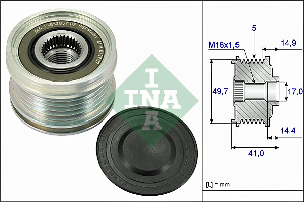 INA 325 436 535 0101 10 - Szabadonfutós ékszíjtárcsa