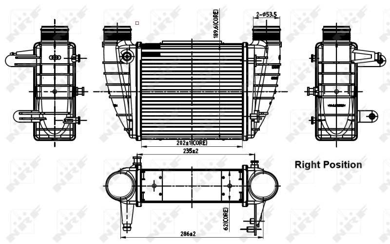 NRF NRF30252 Intercooler, töltőlevegő hűtő