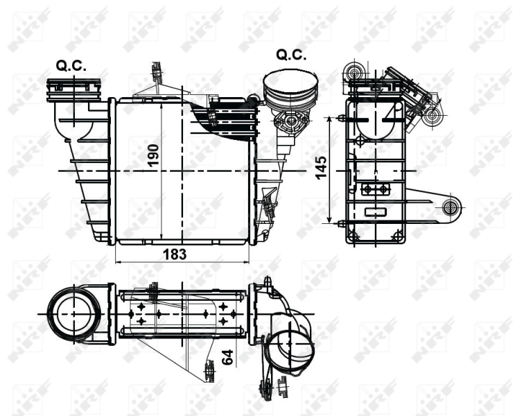 NRF NRF30476 Intercooler, töltőlevegő hűtő