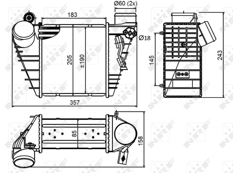 NRF 30847 NRF Intercooler, töltőlevegő hűtő