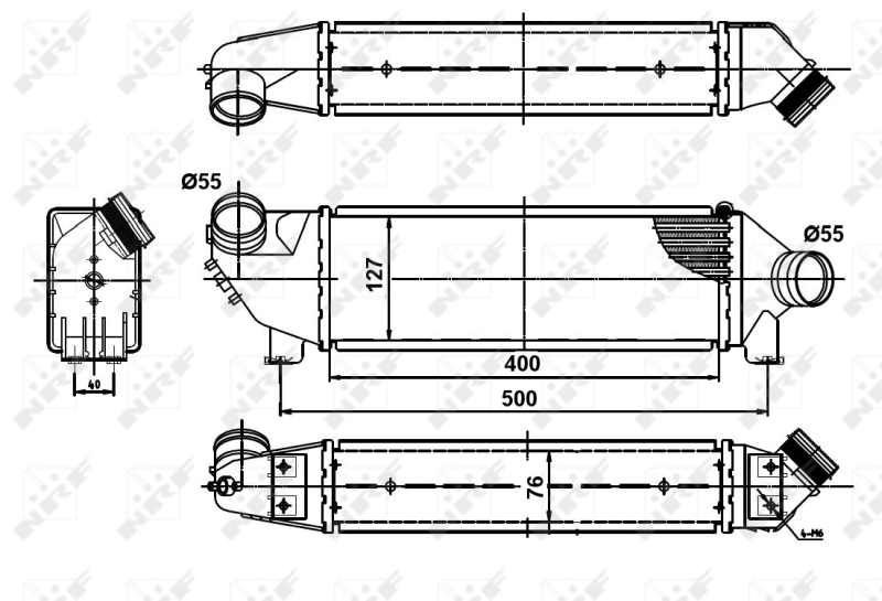 NRF NRF30886 Intercooler, töltőlevegő hűtő