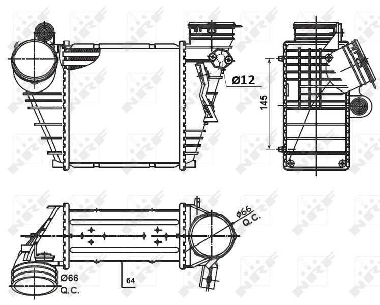 NRF NRF30936 Intercooler, töltőlevegő hűtő