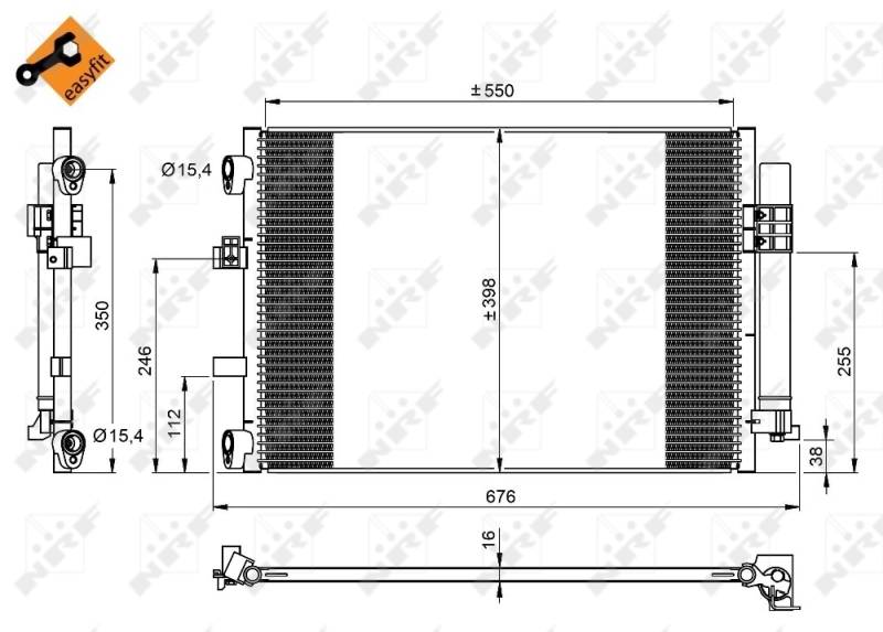 NRF NRF350210 Klímakondenzátor, klímahűtő