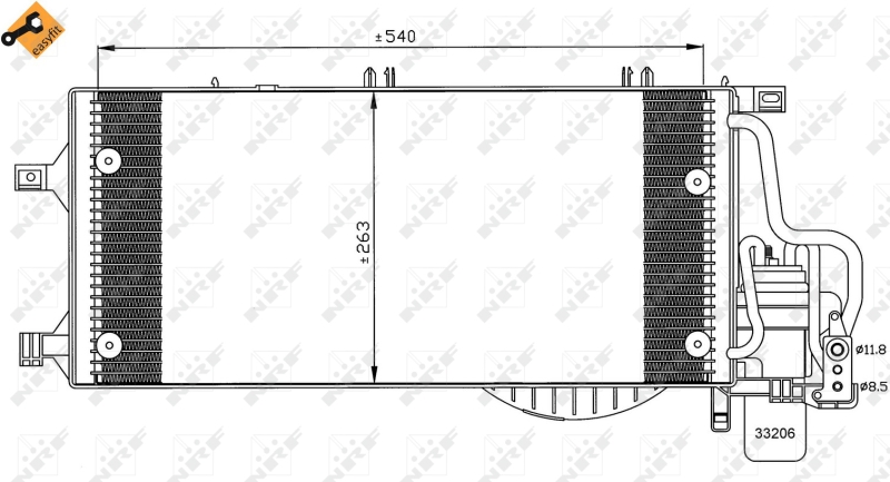 NRF NRF35531 Klímakondenzátor, klímahűtő