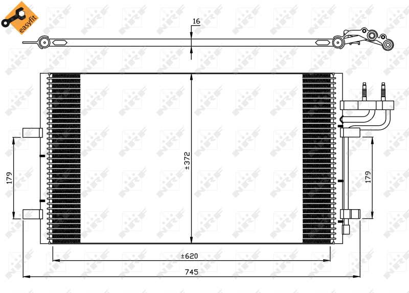 NRF NRF35551 Klímakondenzátor, klímahűtő