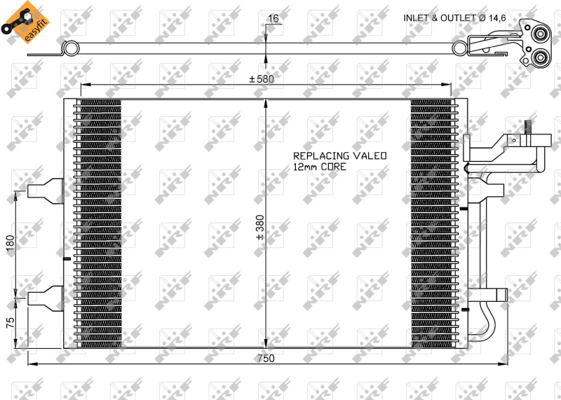 NRF NRF35770 Klímakondenzátor, klímahűtő