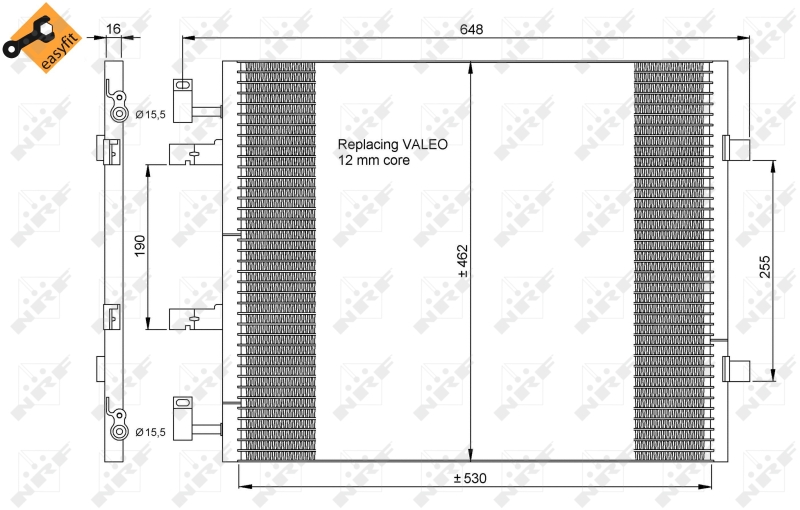 NRF NRF35845 Klímakondenzátor, klímahűtő