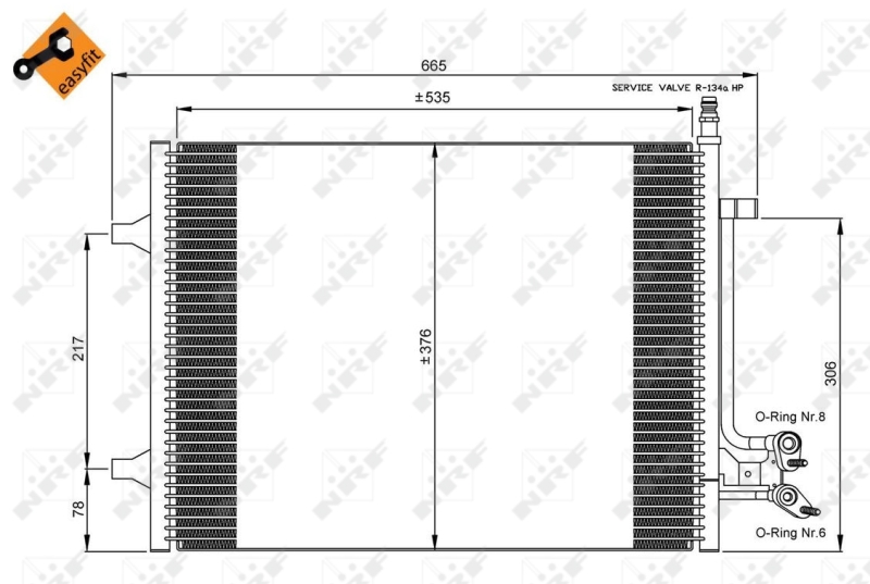 NRF NRF35904 Klímakondenzátor, klímahűtő