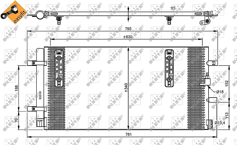 NRF 35916 NRF Klímakondenzátor, klímahűtő