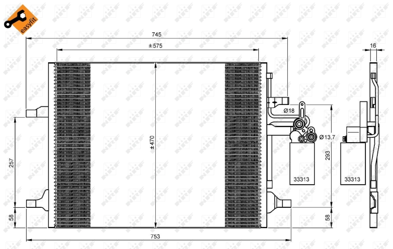 NRF NRF35930 Klímakondenzátor, klímahűtő