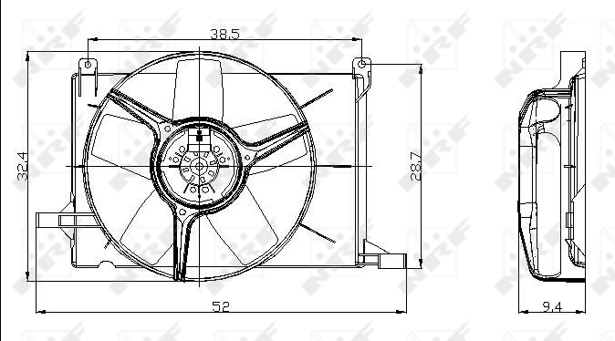 NRF NRF47009 Ventillátor, hűtőventillátor, ventillátor motor hűtőrendszerhez