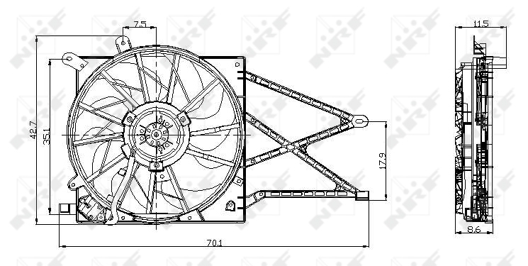 NRF NRF47015 Ventillátor, hűtőventillátor, ventillátor motor hűtőrendszerhez