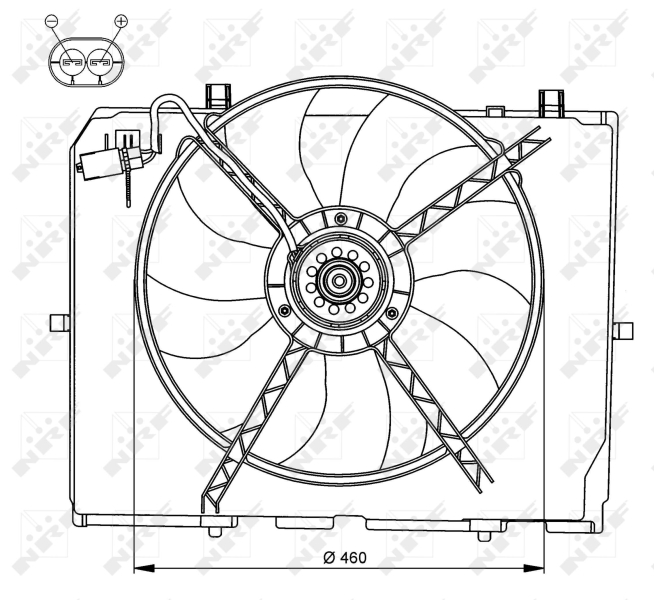 NRF NRF47066 Ventillátor, hűtőventillátor, ventillátor motor hűtőrendszerhez