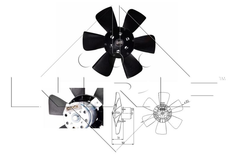 NRF 47390 NRF Ventilator, motorhutes