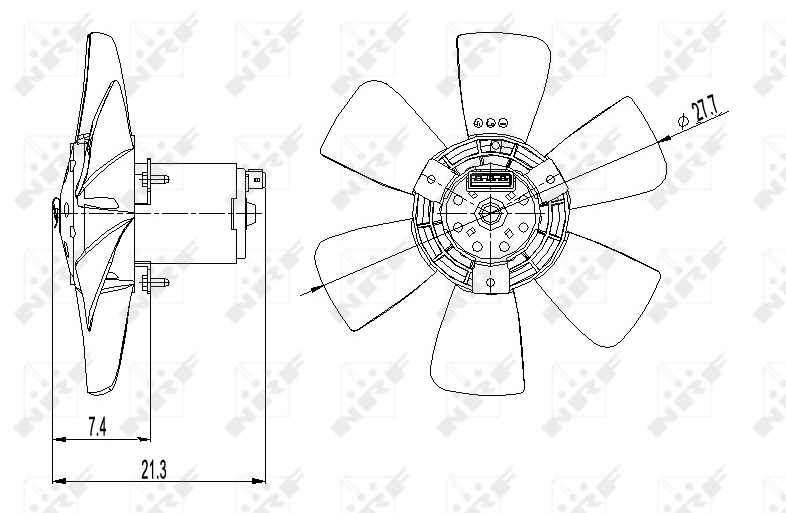 NRF NRF47391 Ventillátor, hűtőventillátor, ventillátor motor hű