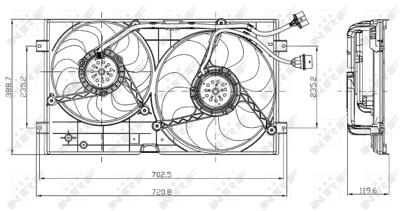 NRF NRF47403 Ventillátor, hűtőventillátor, ventillátor motor hű