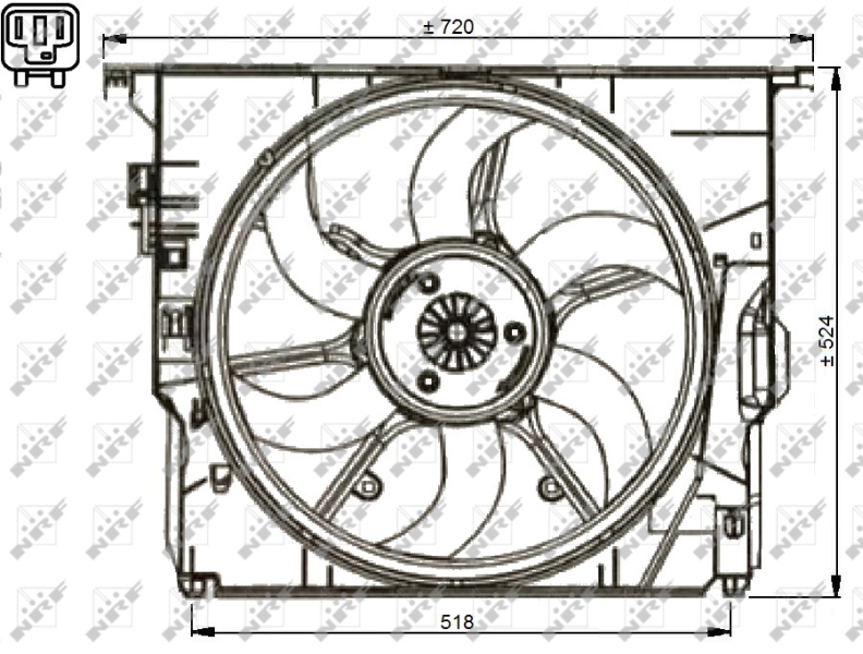 NRF NRF47737 Ventillátor, hűtőventillátor, ventillátor motor hű