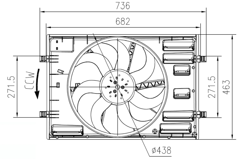 NRF 346109 47916 - Ventilátor, hűtőventilátor, ventilátor motor hűtőrendszerhez