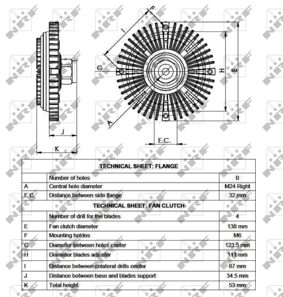 NRF NRF49520 Kuplung hűtőventillátorhoz, viszkokuplung, viscoku