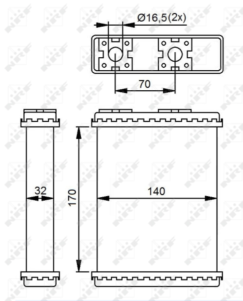 NRF NRF52230 Fűtőradiátor, hőcserélő