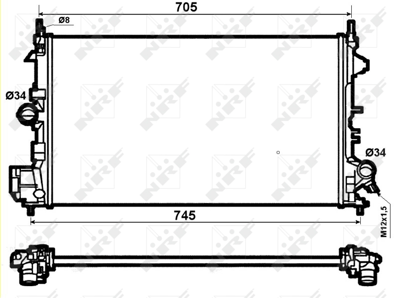 NRF NRF53074 hűtő, motorhűtés