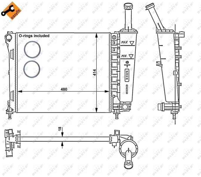 NRF NRF53526 Vízhűtő