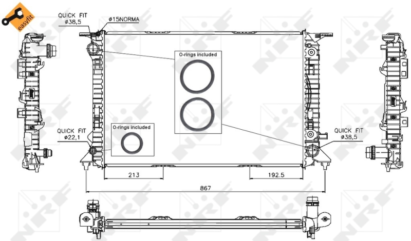 NRF NRF53719 Vízhűtő