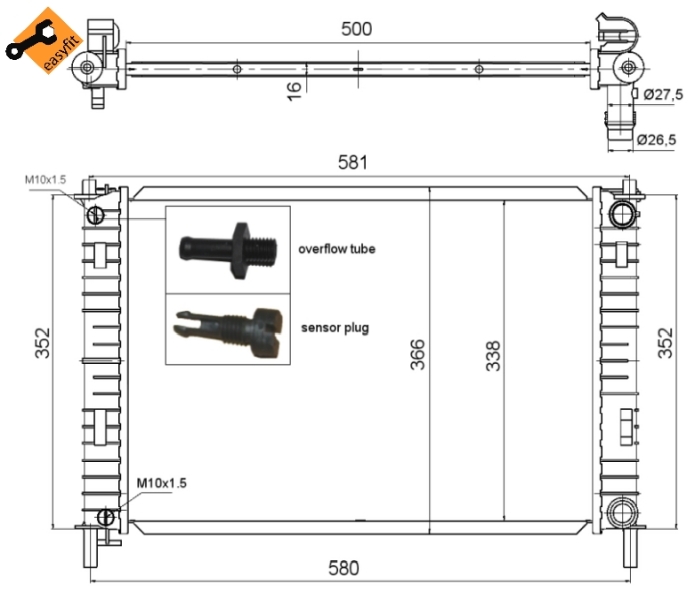 NRF NRF58276 Vízhűtő